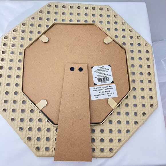 Octagonal Metal Woven pattern Standing Desk Mirror - Picture 5 of 5